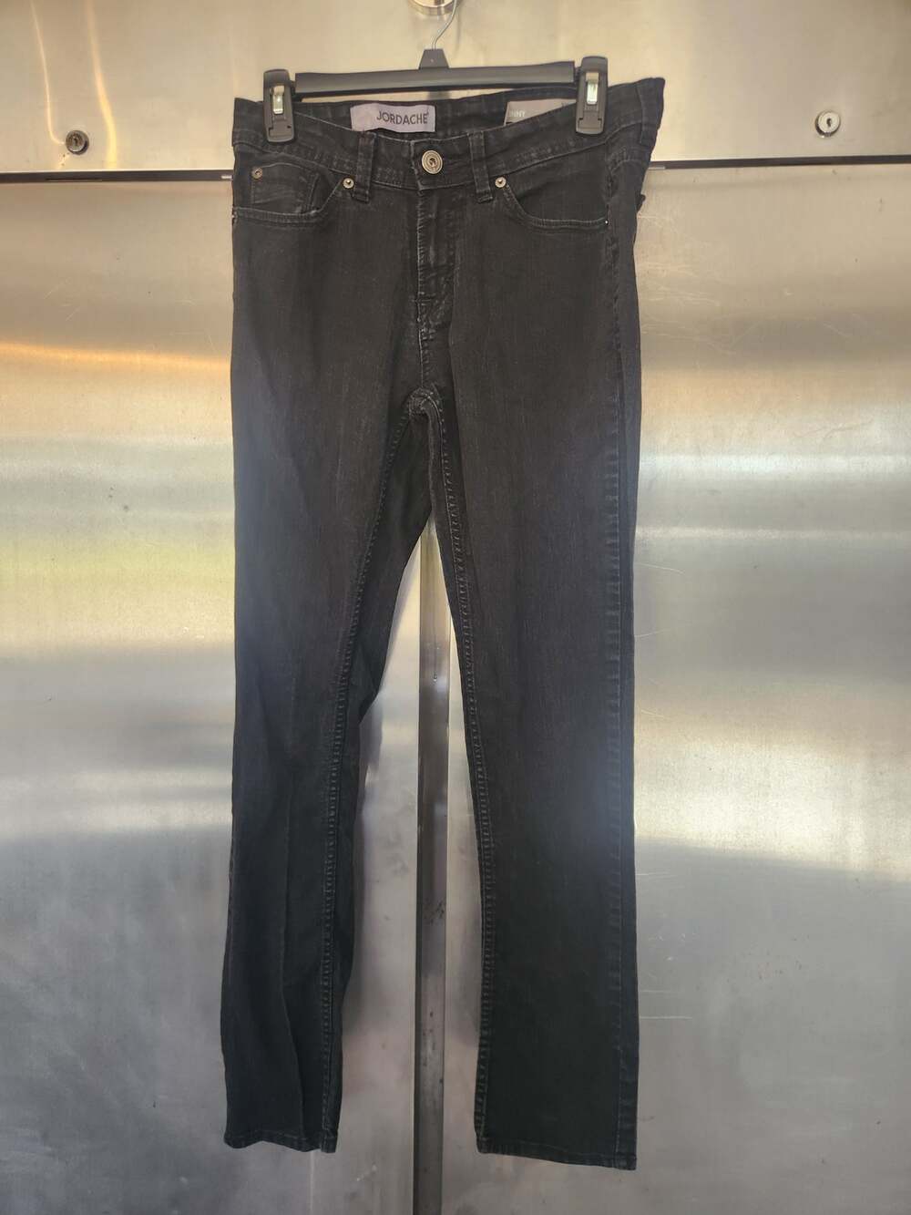 Jordache Womens Jeans Size 4 Skinny Leg Black Denim Stretch Casual Pants
